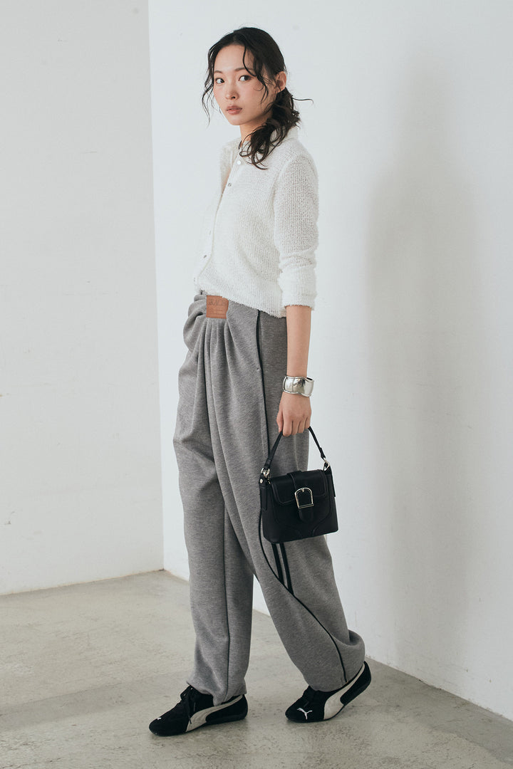 [SET]カールヤーンシャツ+ライトダンボールウェーブラインドレープパンツ(2set)