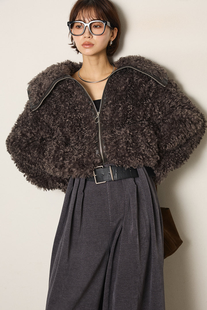 ビッグカラープードルボアアウター