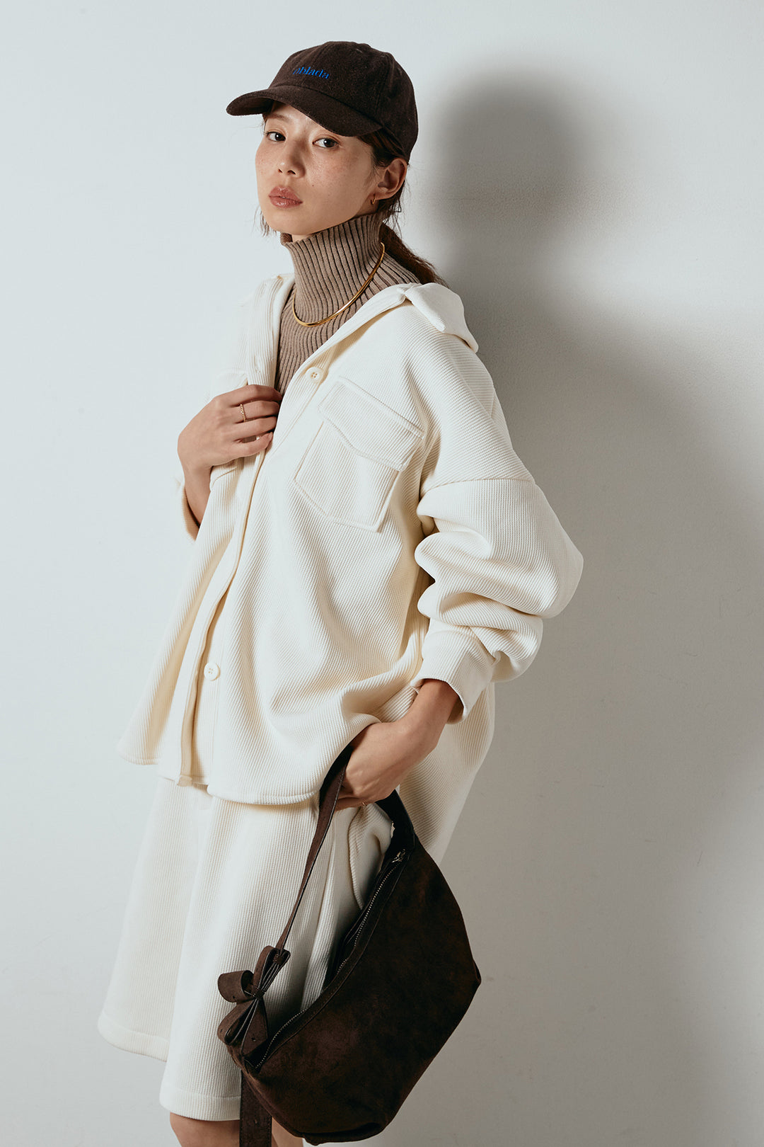 [SET]襟付きコーデュロイポケットシャツ+リラックスコーデュロイハーフパンツ(2set)