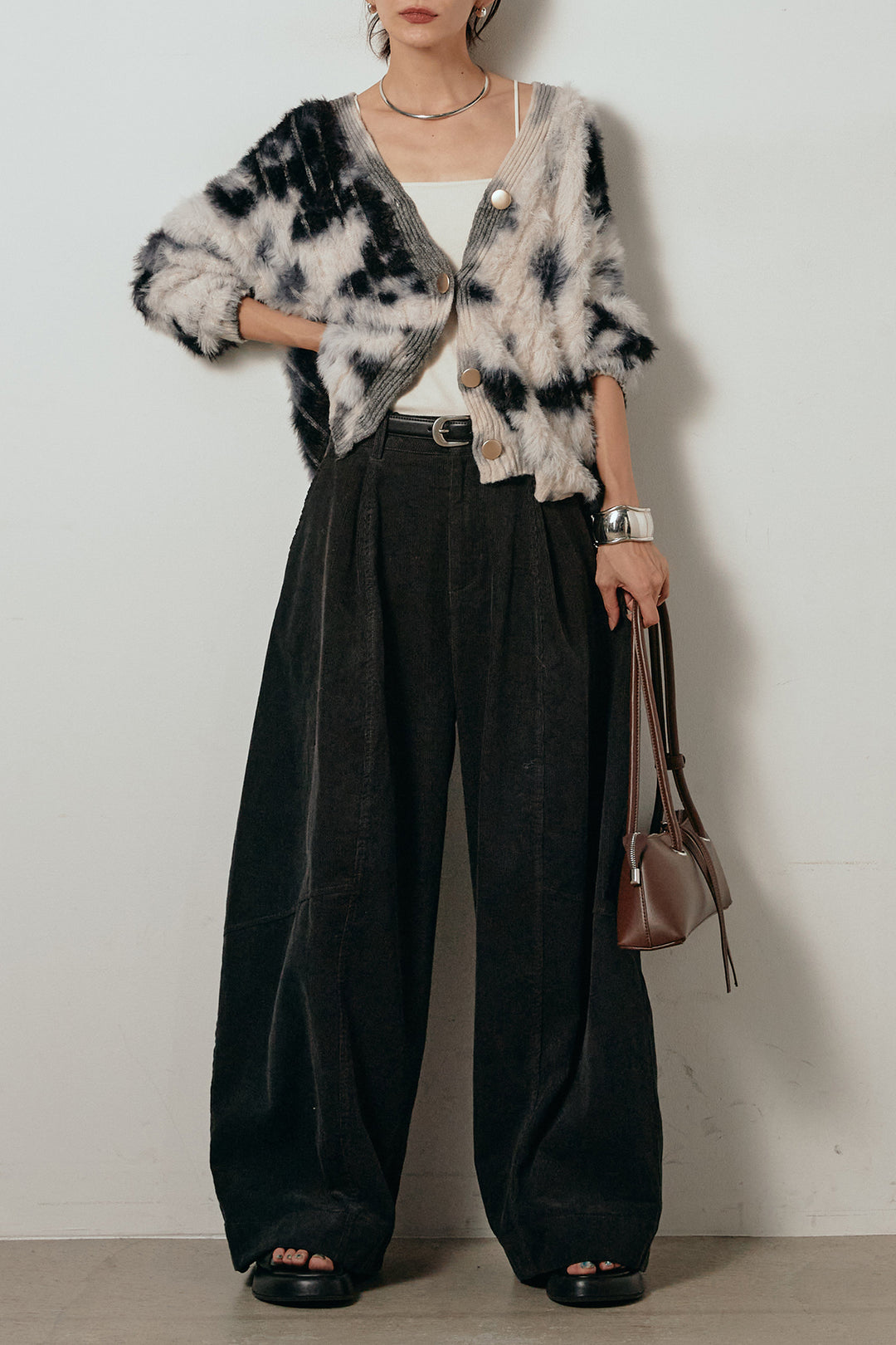 【着回しセット】[SET]タイダイ柄シャギーニットカーディガン+タイダイ柄シャギーニットカーディガン(2set)