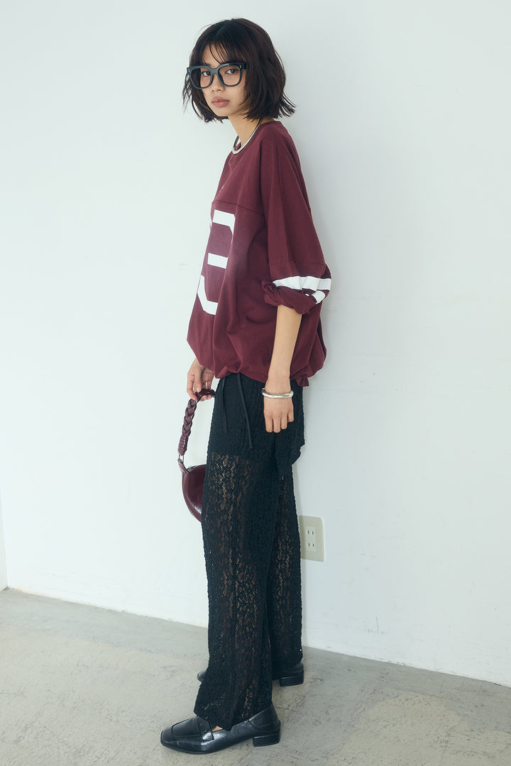 [SET]裾ドロストナンバービッグTシャツ+ストレッチレースパンツ＆ラップスカートセット(2set)