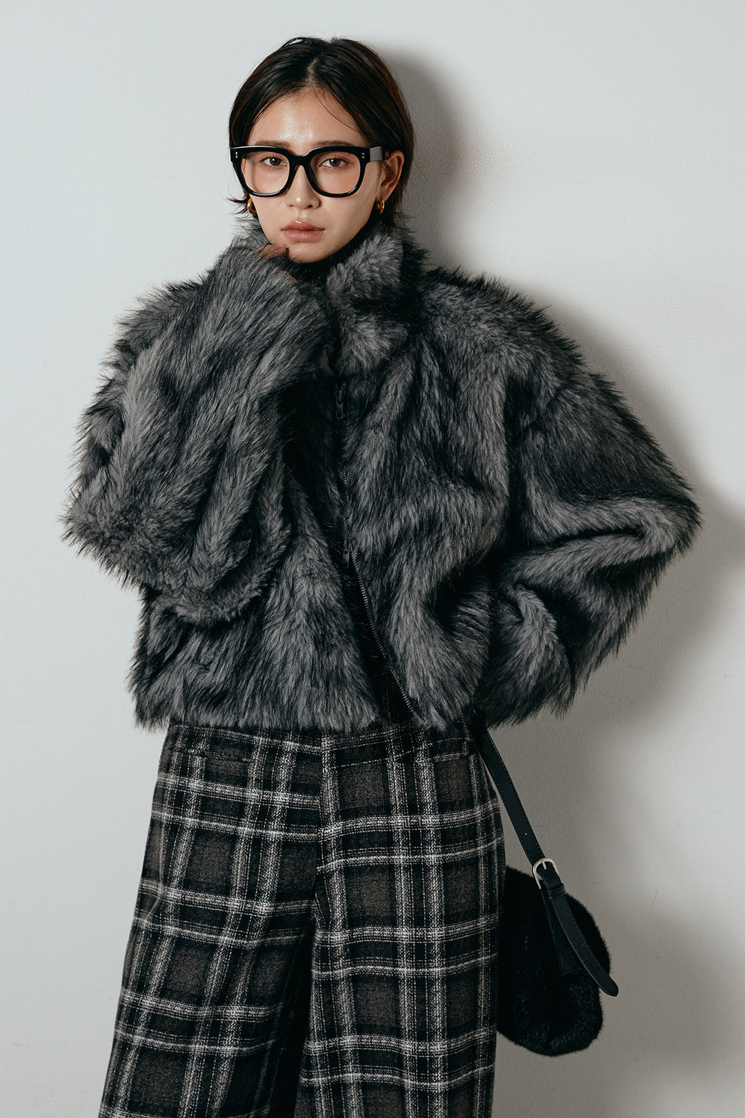 エコファーショート丈ブルゾン