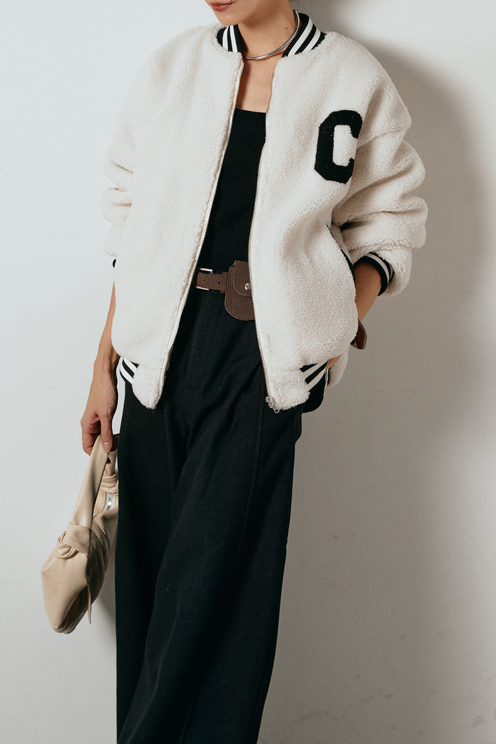 [SET]ロゴスタジャンボアブルゾン+ポーチベルト付きカーブパンツ(2set)