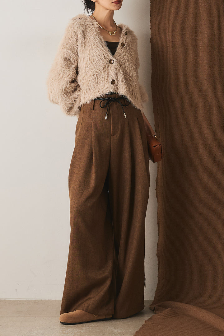 【即納】フェザーヤーン衿付きカーディガン