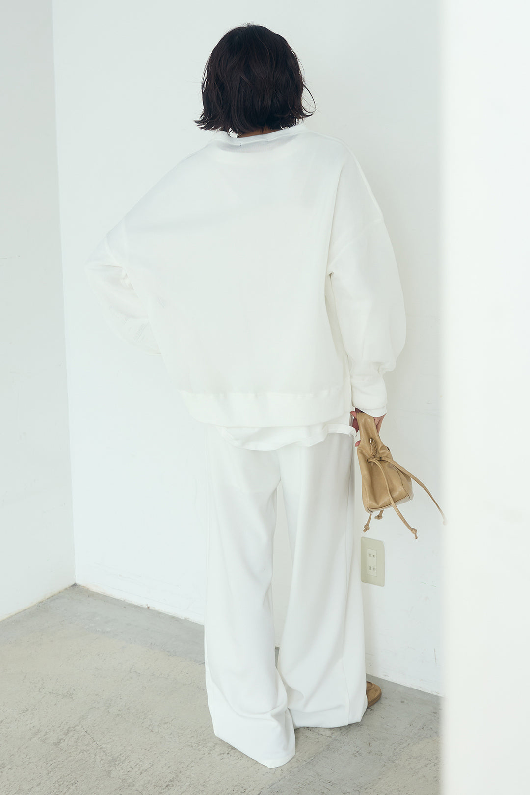 [SET]クリアダンボールプルオーバー+斜めボタンタック入りスラックス(2set)