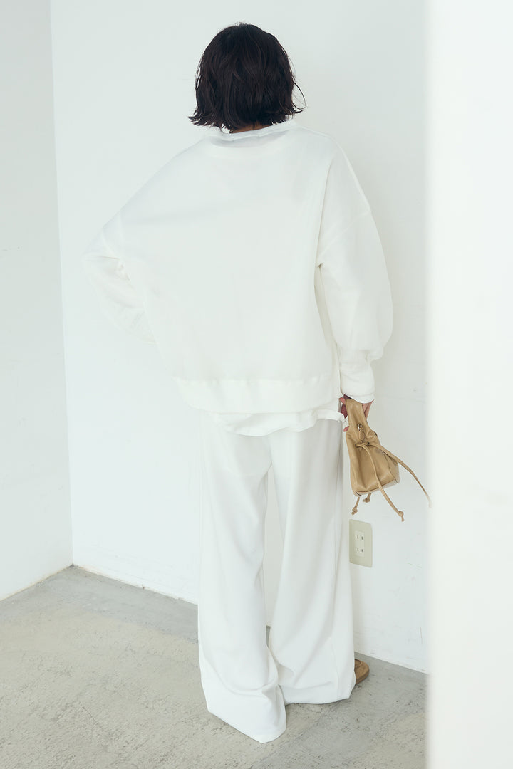 [SET]クリアダンボールプルオーバー+斜めボタンタック入りスラックス(2set)