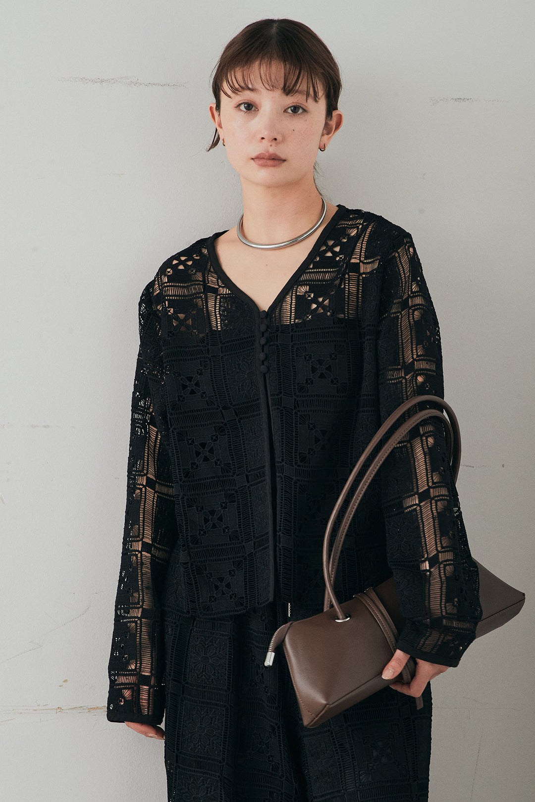 [SET]クロシェレースカーディガン+クロシェレースイージーパンツ(2set)