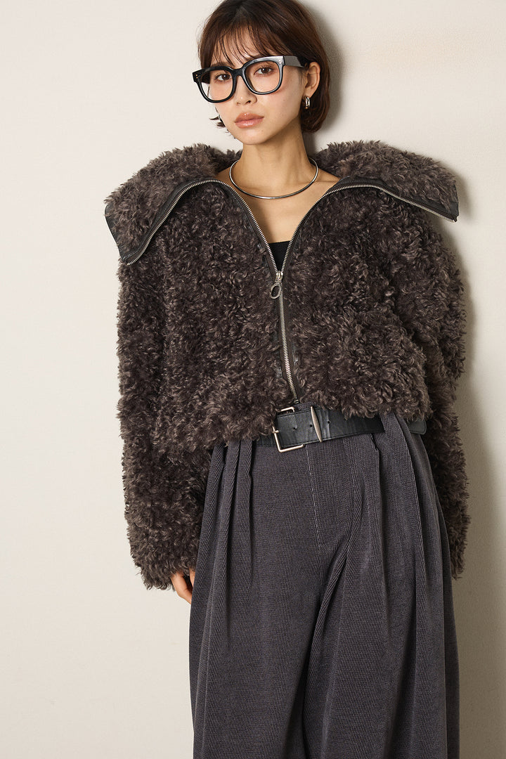 ビッグカラープードルボアアウター