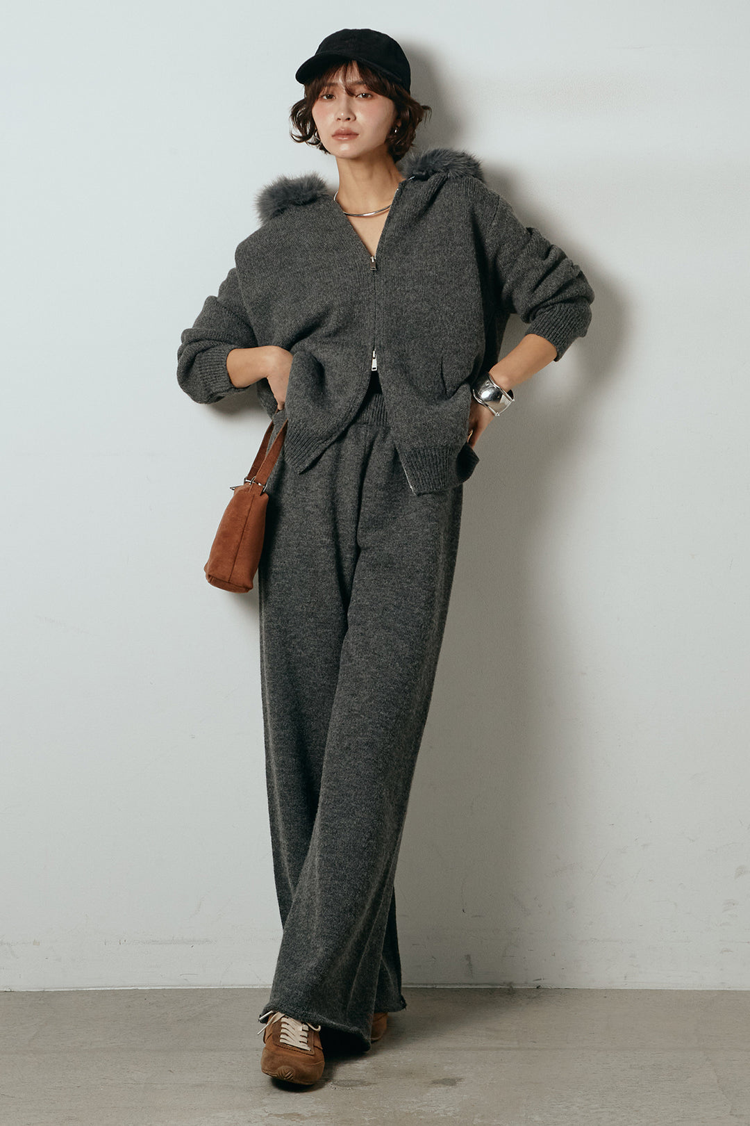 [SET]ファー付きフーディーニットSETUP