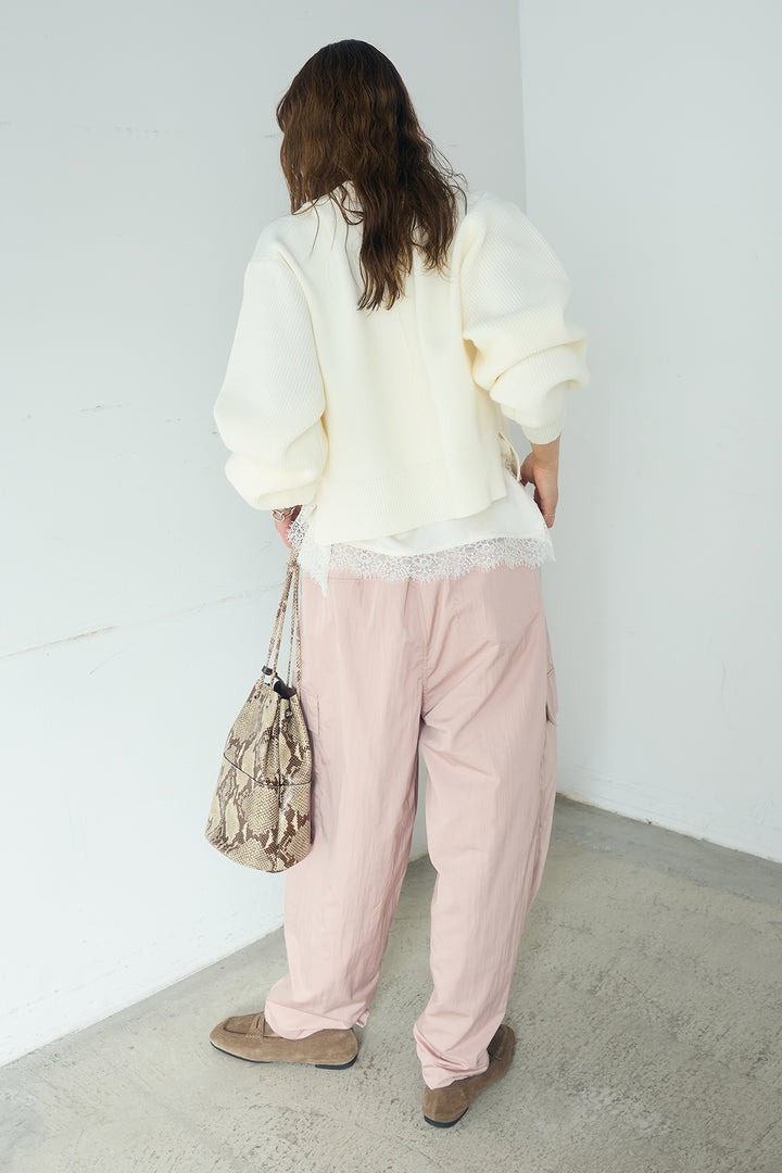 [SET]スポンディッシュBIGボタンクルーネックカーディガン+撥水ジョガーパンツ(2set)