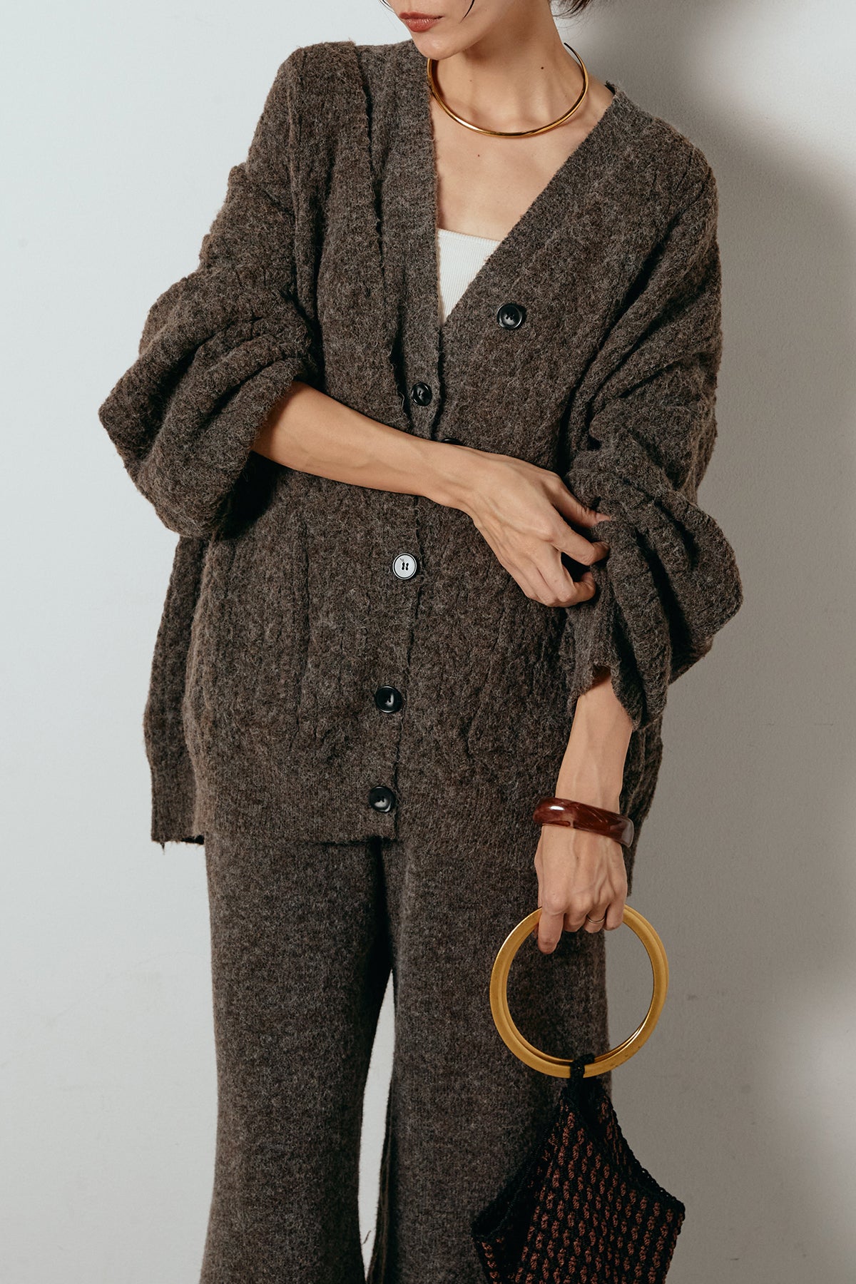 1月30日までESICA 3ピースフロントボタンニットSETUP SET]3ピースフロントボタンニットSETUP – ESICA