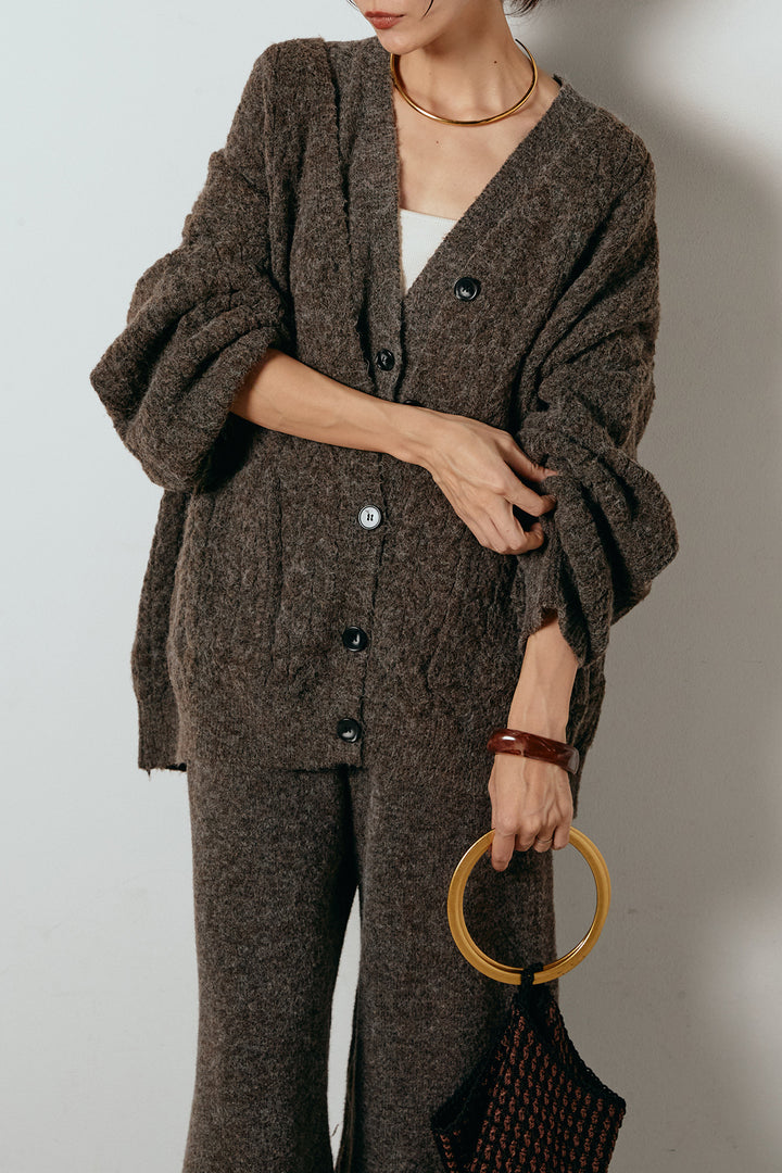 [SET]3ピースフロントボタンニットSETUP