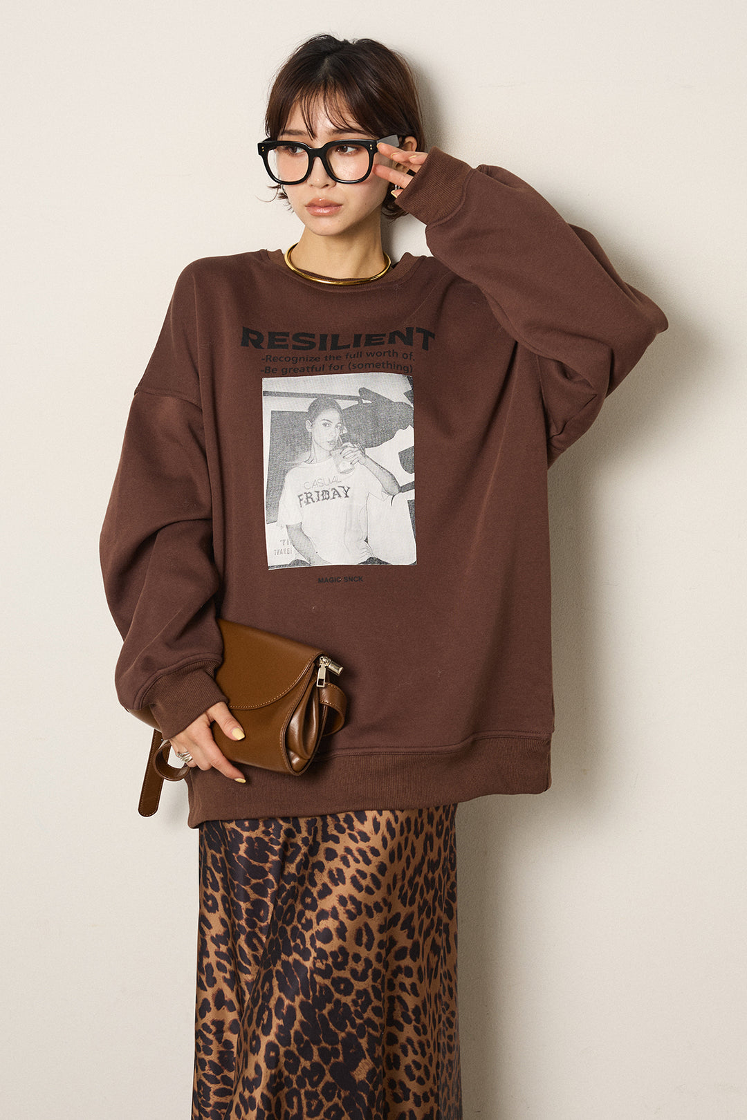 モノトーンプリントスウェット