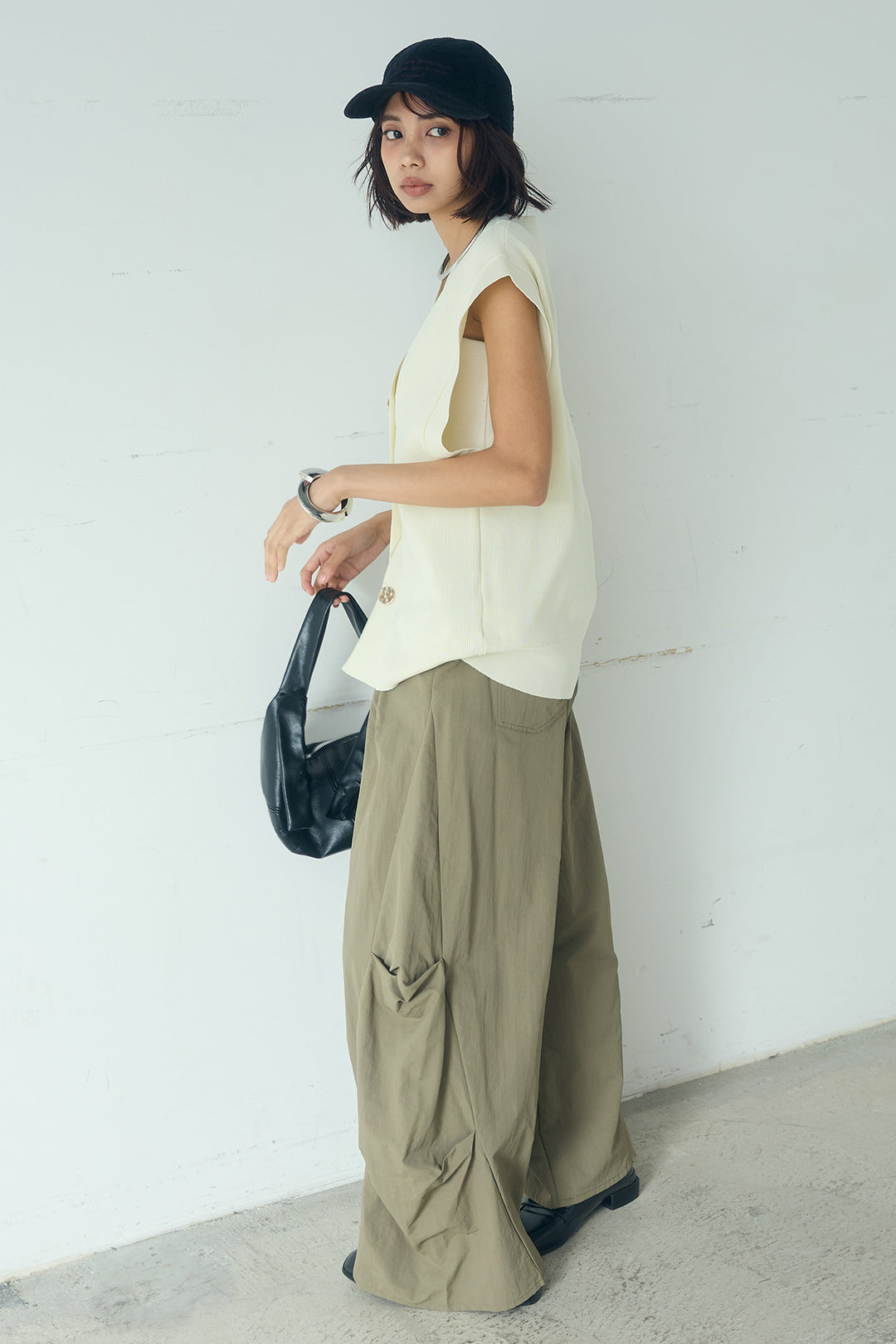 [SET]ポリウーリーメタルボタンベスト+ドライタフタタックバレルパンツ(2set)