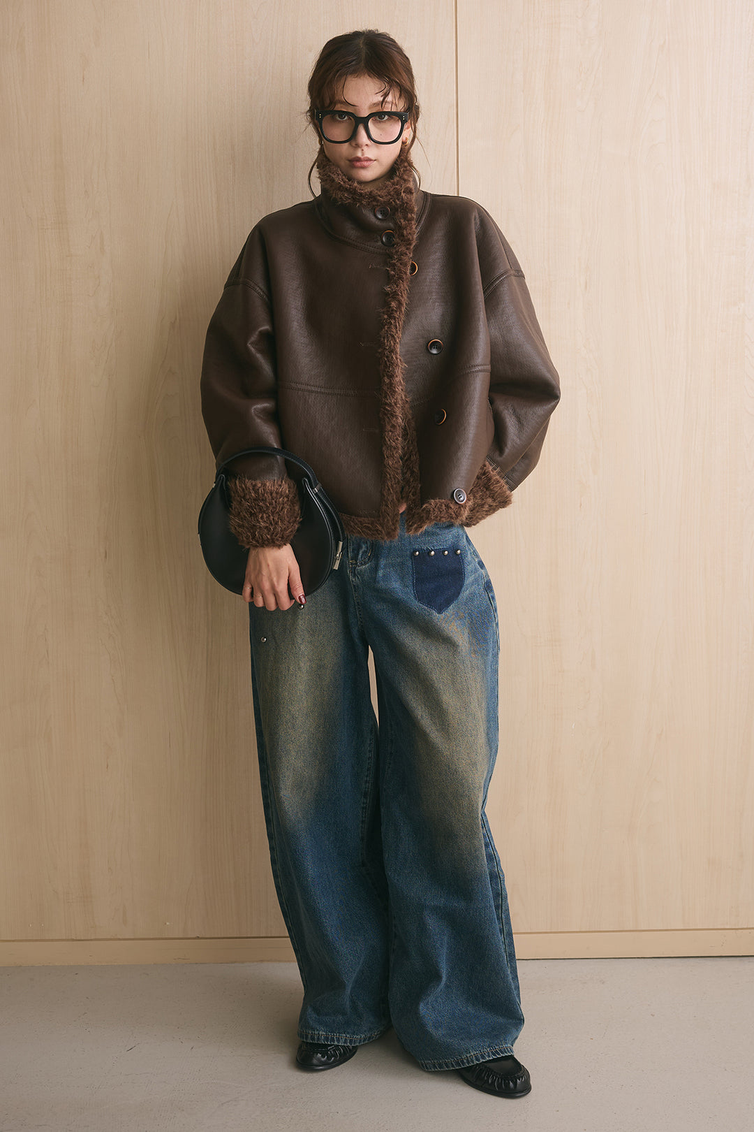 リバーシブルプードルファースタンドコート