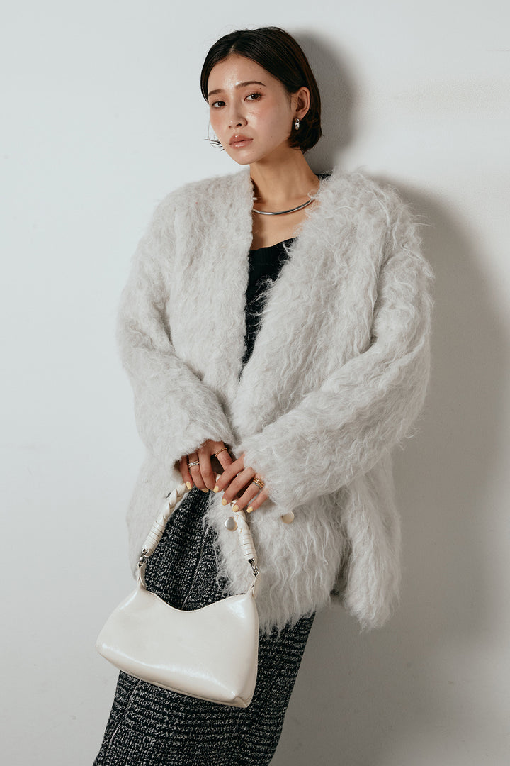 ウェーブシャギーニットジャケット