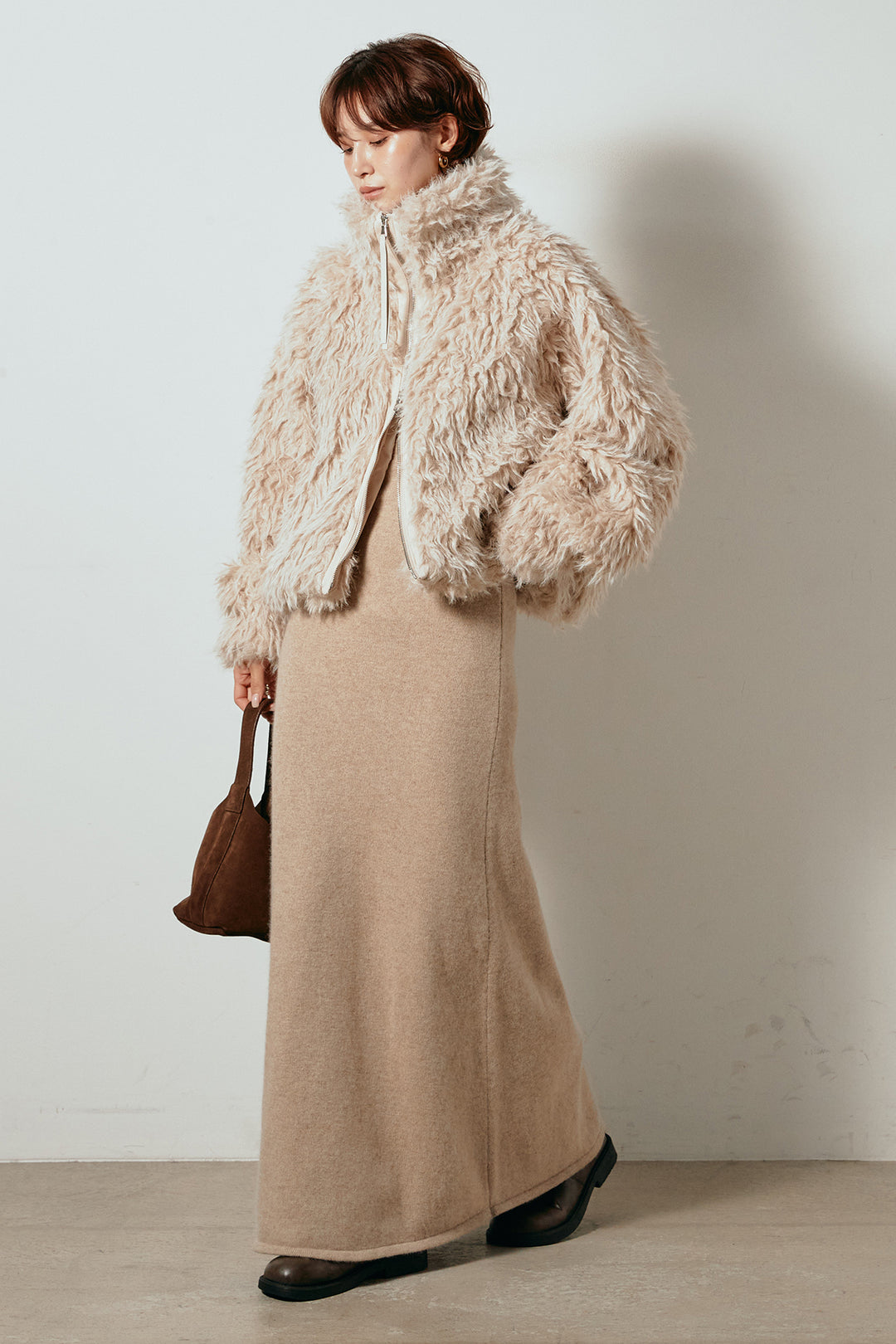 【着回しセット】[SET]ミックスシープファースタンドブルゾン+ミックスシープファースタンドブルゾン(2set)