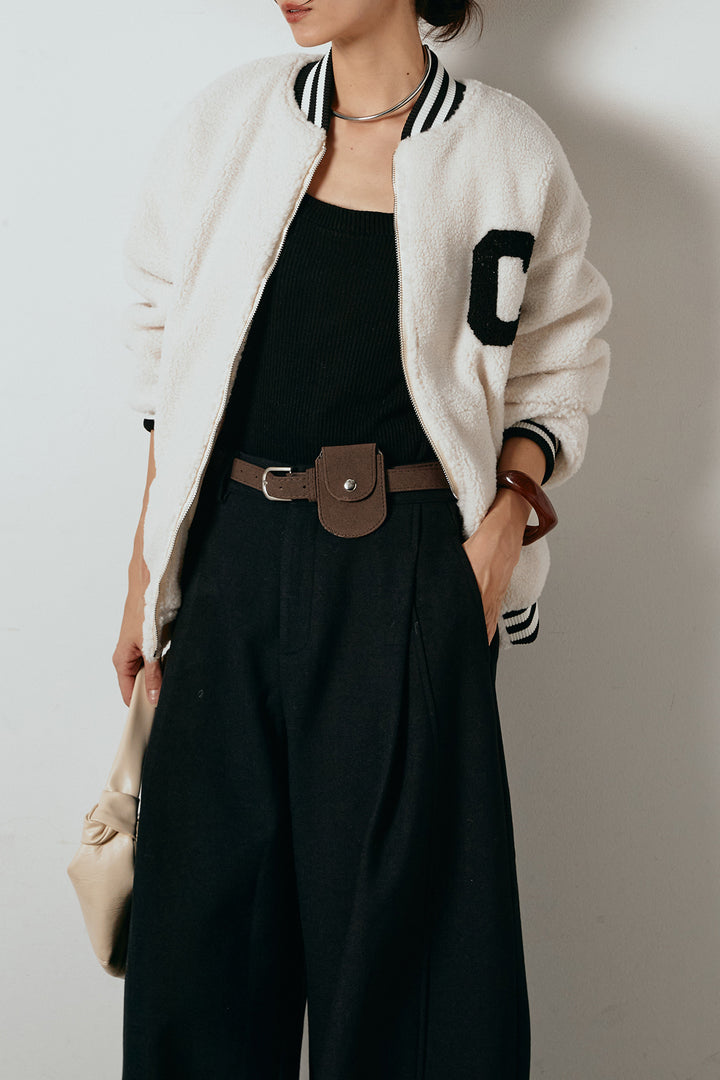 [SET]ロゴスタジャンボアブルゾン+ポーチベルト付きカーブパンツ(2set)