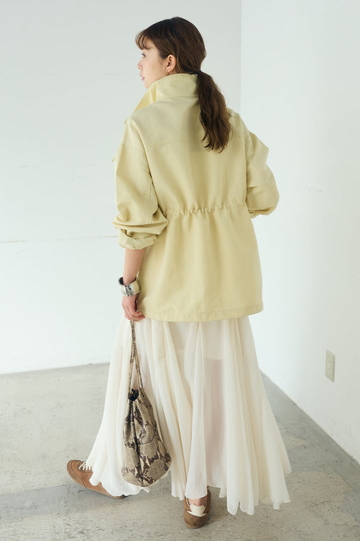 [SET]ナイロンツイルフィールドジャケット+シアーフリルキャミワンピース(2set)