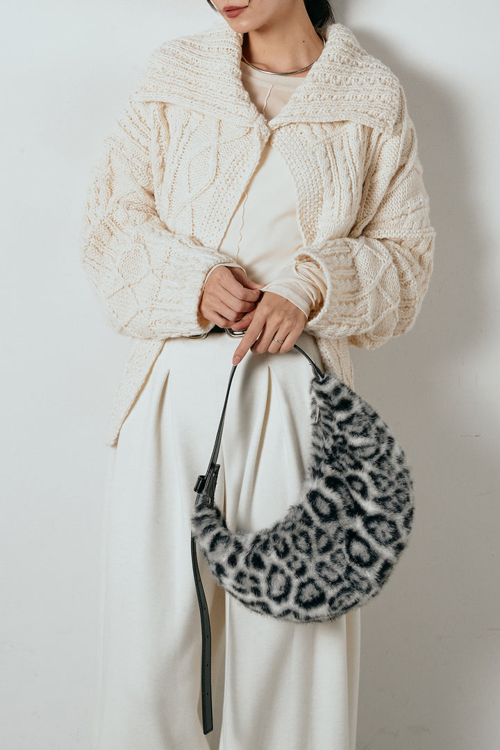 [SET]ビッグカラーケーブル編みニットトップス+2WAY袖コード刺繍クルーネックプルオーバー(2set)