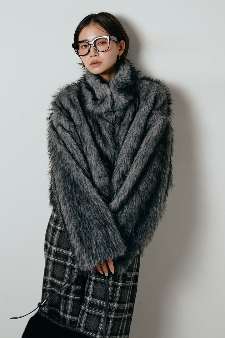 エコファーショート丈ブルゾン