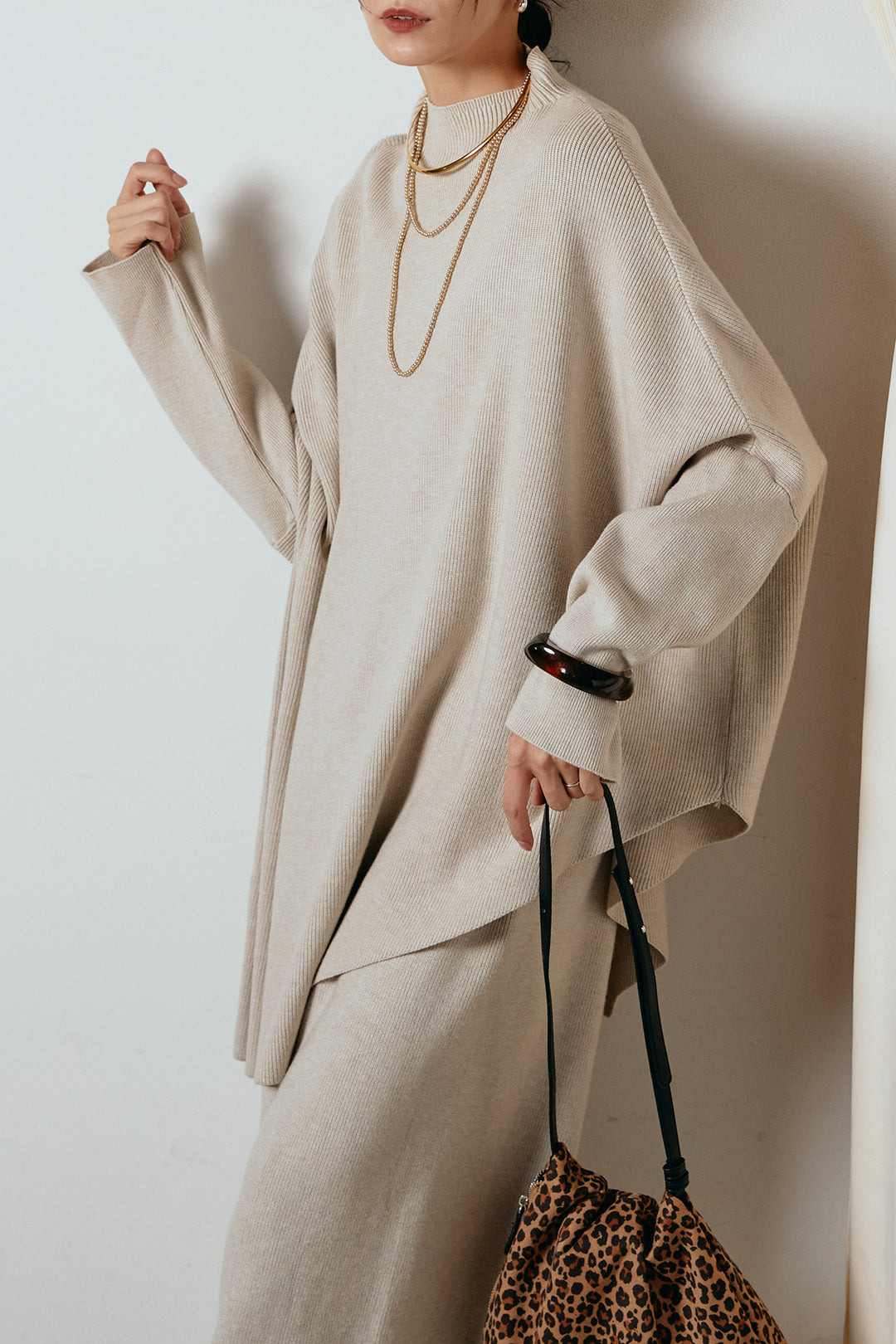 [SET]ポンチョシルエットニットSETUP