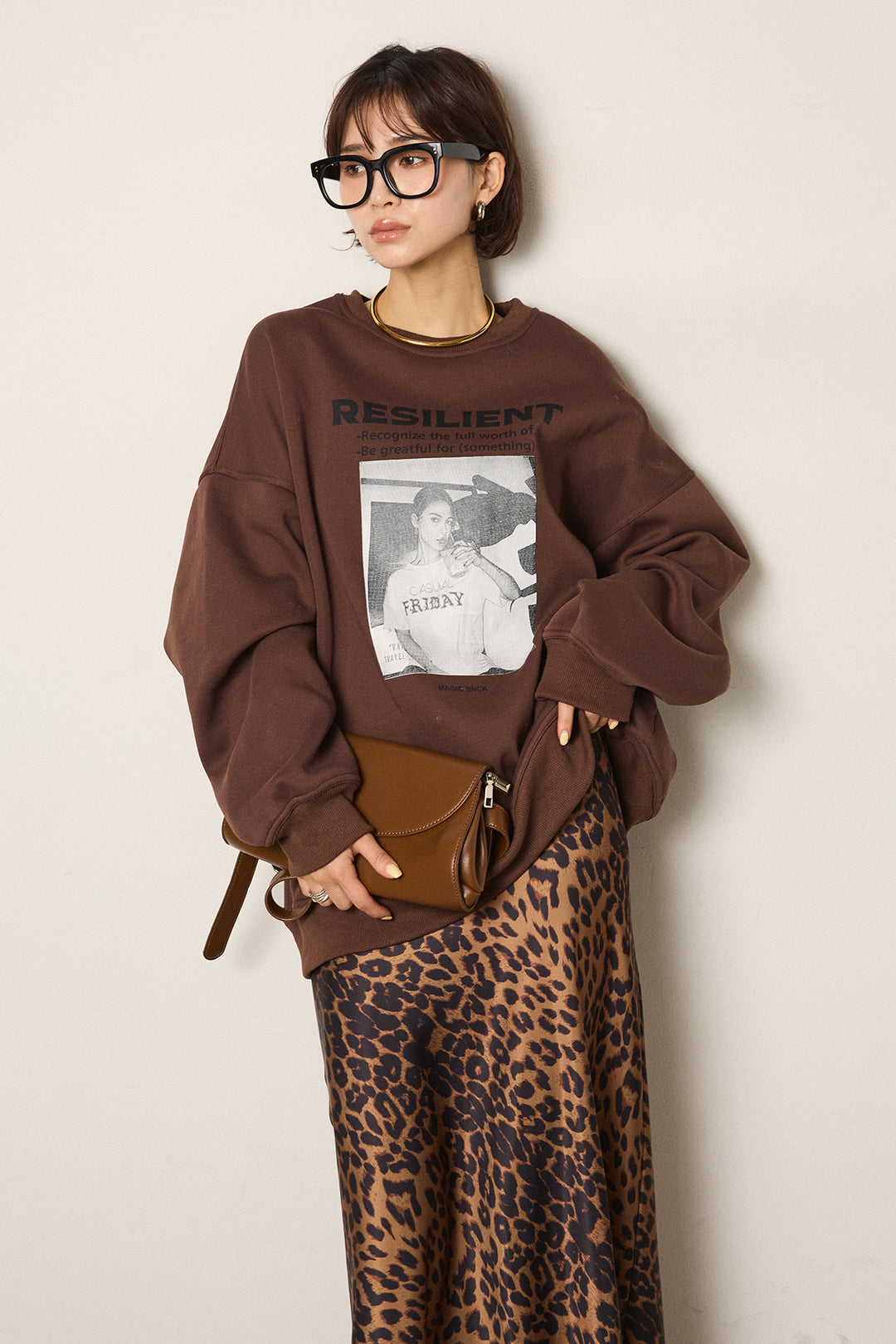 モノトーンプリントスウェット