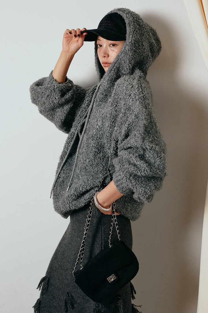 [SET]ブークレキーネックプルオーバー+ポイントフリンジニットナロースカート(2set)