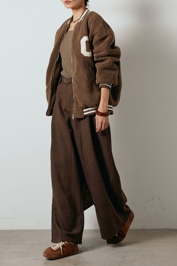 [SET]ロゴスタジャンボアブルゾン+ポーチベルト付きカーブパンツ(2set)