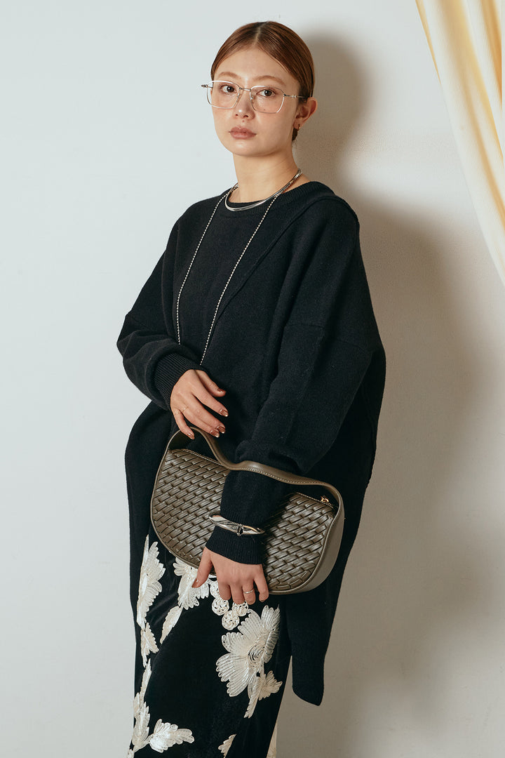 【着回しセット】[SET]アシンメトリーデザインニットトップス+センターラインニットパンツ+フラワー刺繍ワイドスカート(3set)