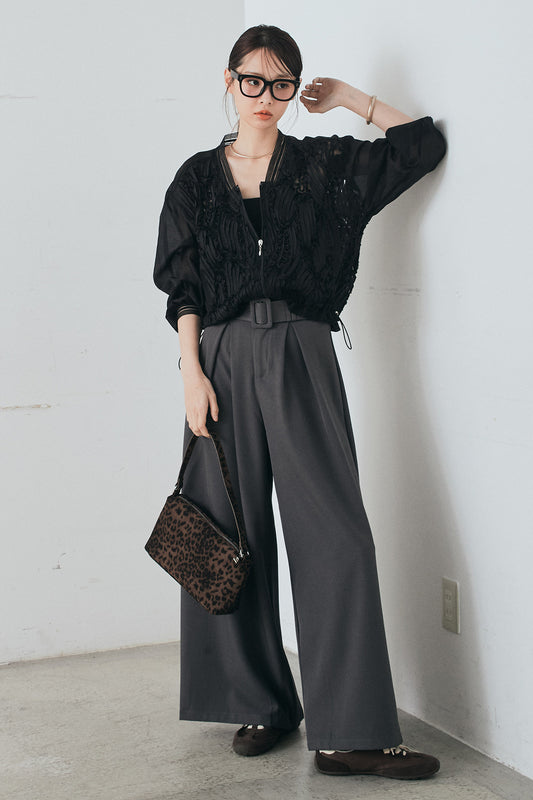 【着回しセット】[SET]モチーフ付きシアーブルゾン+モチーフ付きシアーブルゾン(2set)