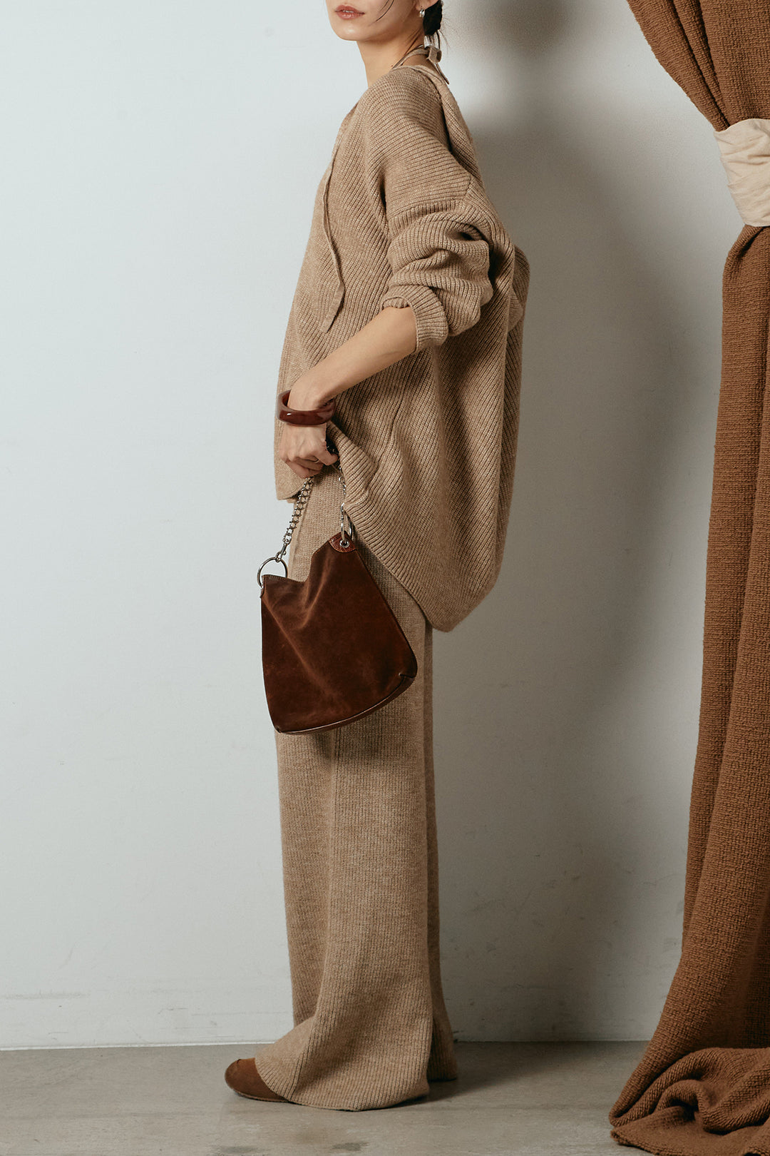 [SET]ホルターネックケーブルニットSETUP