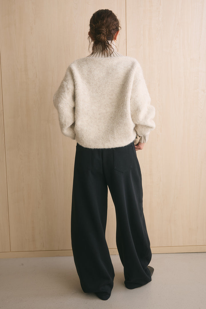 [SET]ブークレーハイネックニットジャケット+ナポレオンディテールカーブパンツ(2set)