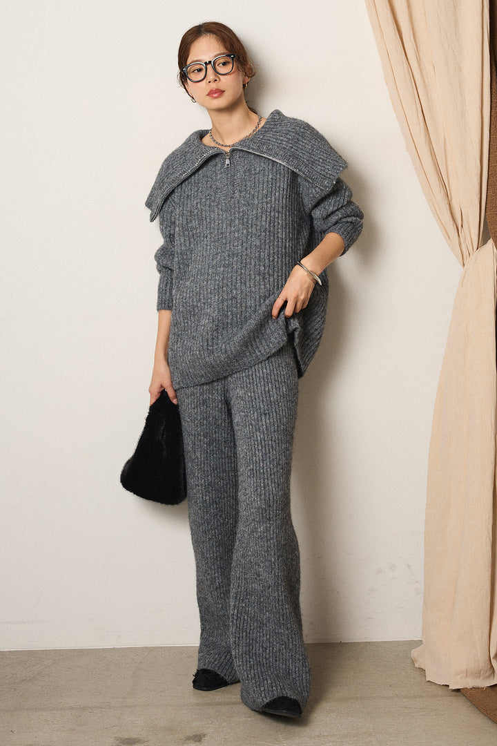 [SET]ハーフジップビックカラーニットSETUP