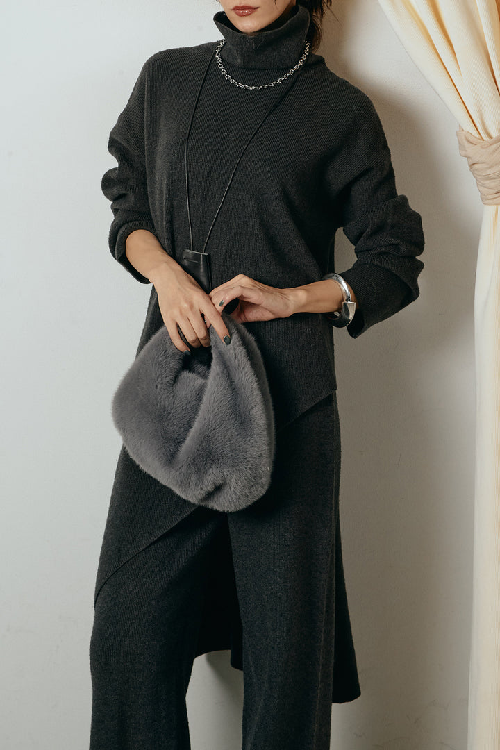 [SET]裾アシンメトリーニットSETUP