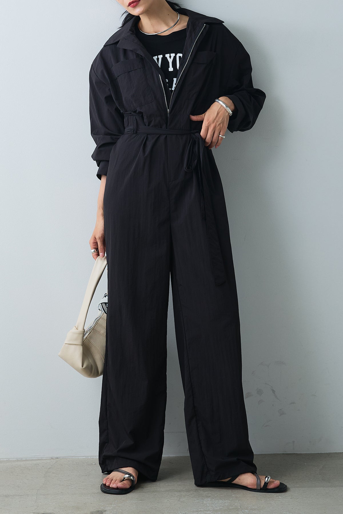 Theory 23ss スーツ生地 ストレッチ ジャンプスーツ ブラック 0 SEASONAL SUITING | WOMEN（レディース）｜Theory 公式通販サイト