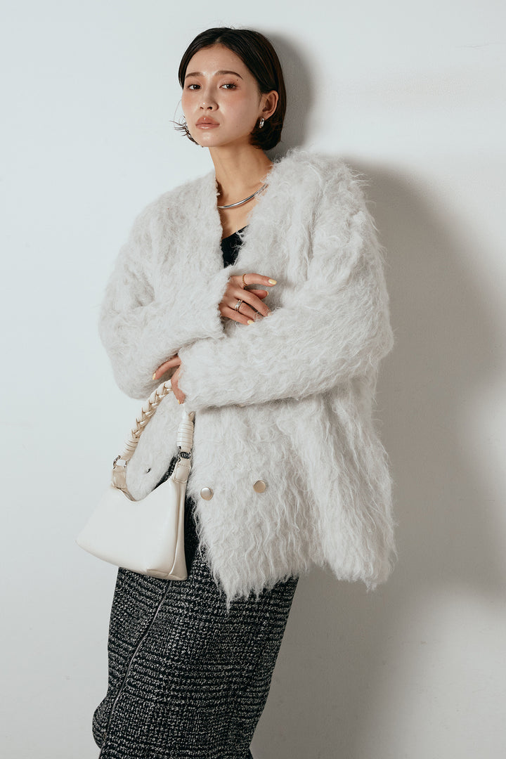 ウェーブシャギーニットジャケット