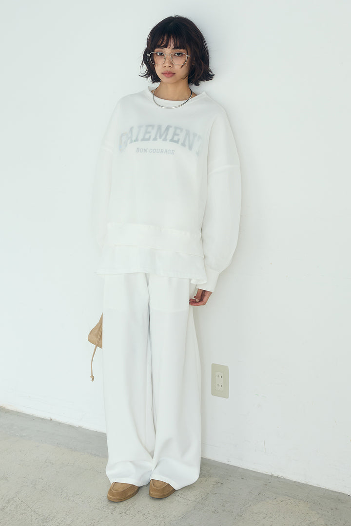 [SET]クリアダンボールプルオーバー+斜めボタンタック入りスラックス(2set)