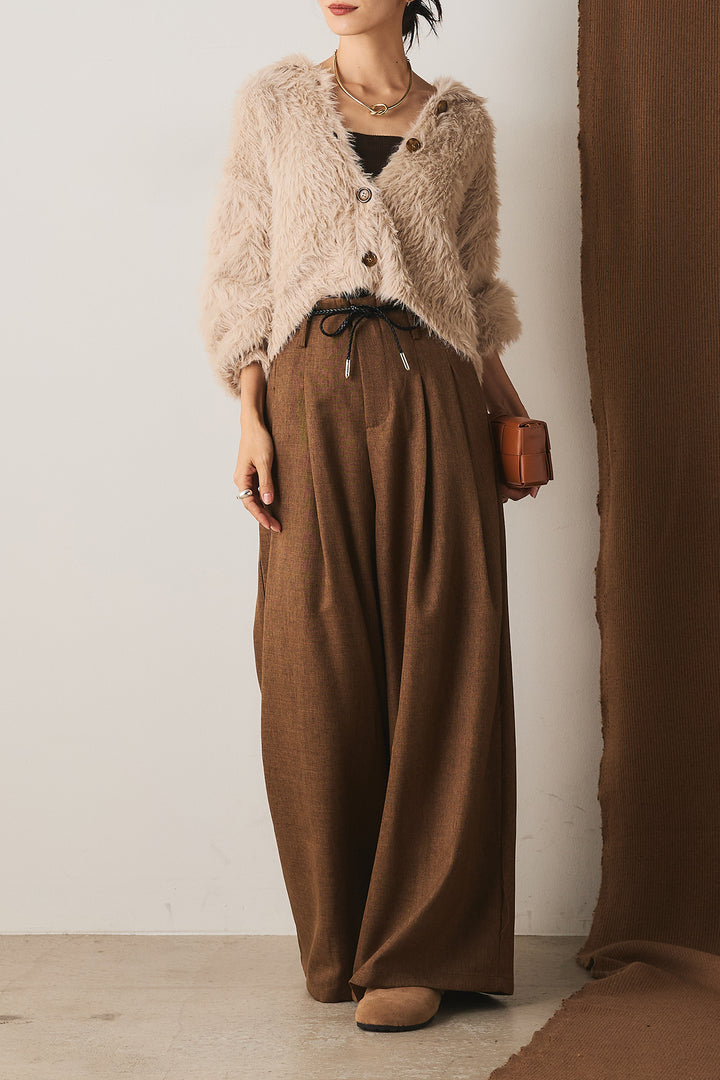 【即納】フェザーヤーン衿付きカーディガン