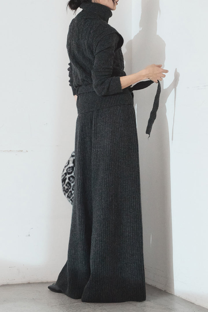 [SET]3ピースハイネックニットベストSETUP