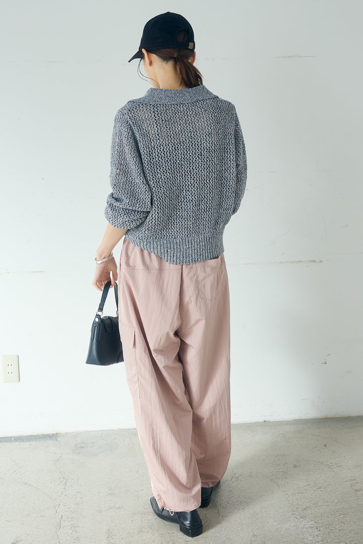 [SET]ミックスメッシュポロニット+撥水ジョガーパンツ(2set)