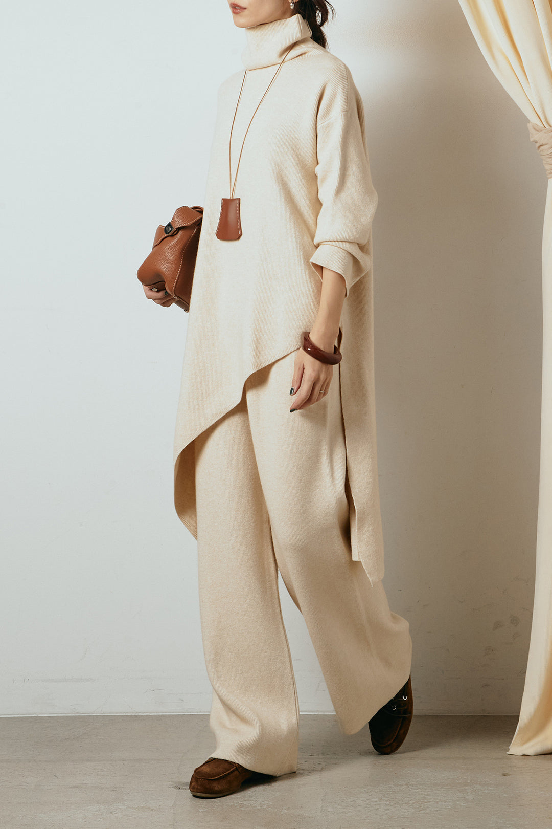 [SET]裾アシンメトリーニットSETUP