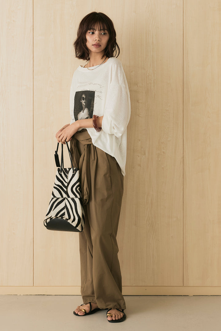 [SET]ヴィンテージグラフィックロンT+合繊ツイルスタンドウエスト巻きジョガーパンツ(2set)