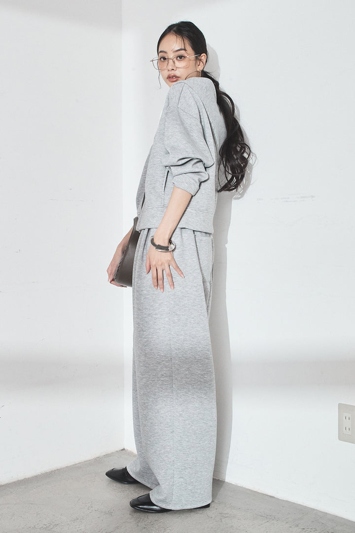 [SET]スウェットドルマンジップフードパーカー+スウェットコクーンイージーパンツ(2set)