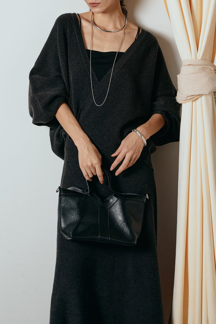 [SET]カシュクールニットカーディガン+ニットロングスカート(2set)