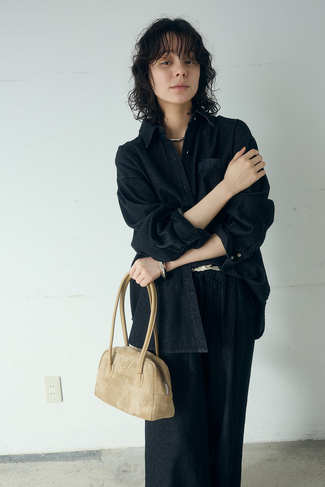 [SET]ライトオンスデニムシャツ+ライトオンスデニムルーズパンツ(2set)