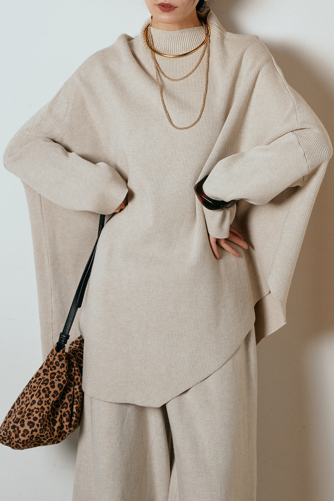 [SET]ポンチョシルエットニットSETUP