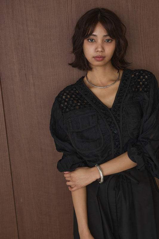 【着回しセット】[SET]異素材切替シアーメッシュカーディガン+異素材切替シアーメッシュカーディガン(2set)