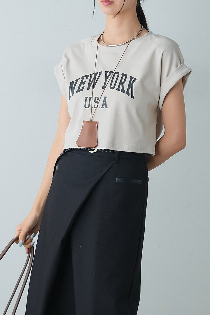 [着回しセット]ショート丈NEWYORKロゴTシャツ+ショート丈NEWYORKロゴTシャツ(2set)