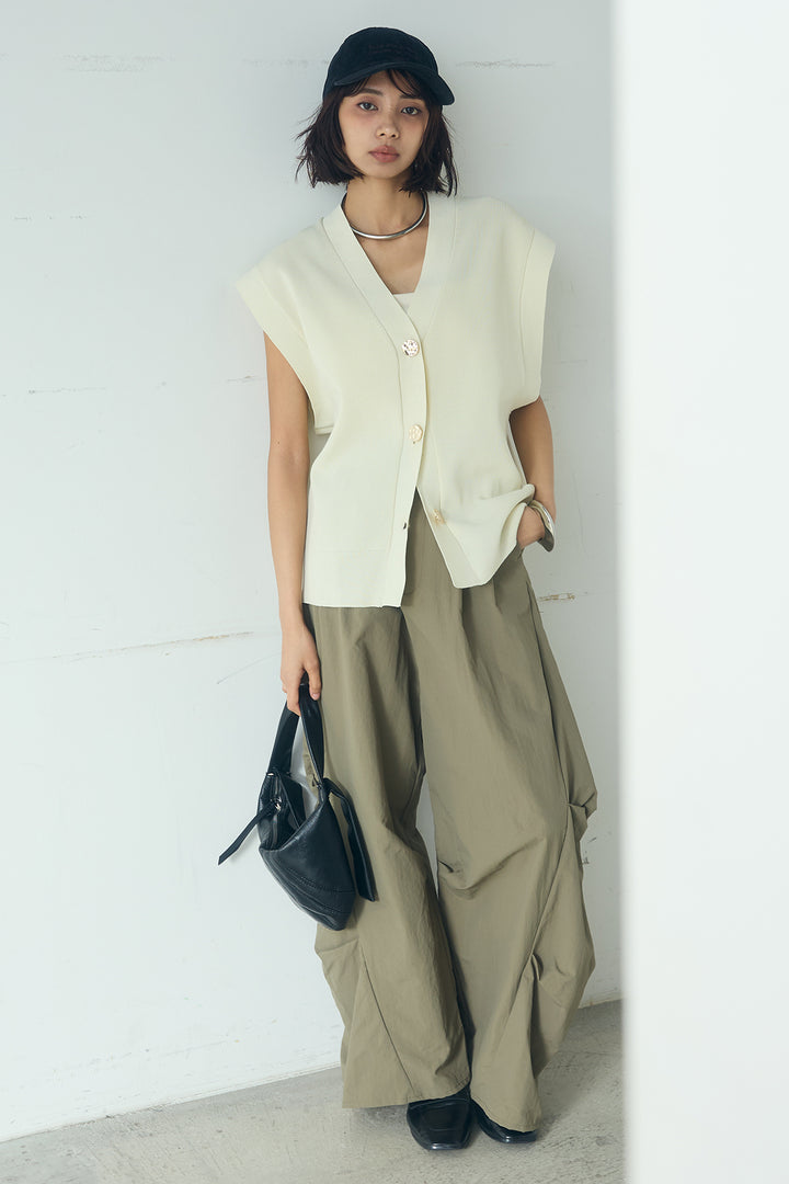 [SET]ポリウーリーメタルボタンベスト+ドライタフタタックバレルパンツ(2set)